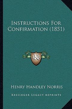 portada instructions for confirmation (1851) (en Inglés)