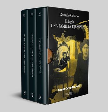portada Estuche Una familia ejemplar (Premio Cervantes 2025). Tres lindas cubanas, El metal y la escoria, Los apóstatas (in Spanish)