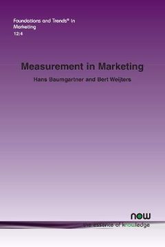 portada Measurement in Marketing (Foundations and Trends (r) in Marketing) (en Inglés)