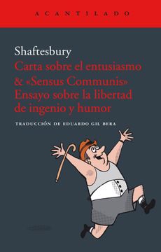 portada Carta Sobre el Entusiasmo & «Sensus Communis».