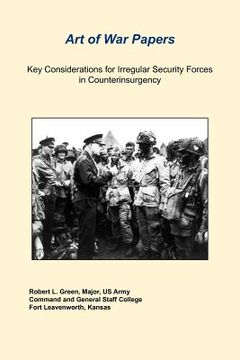 portada key considerations for irregular security forces in counterinsurgency