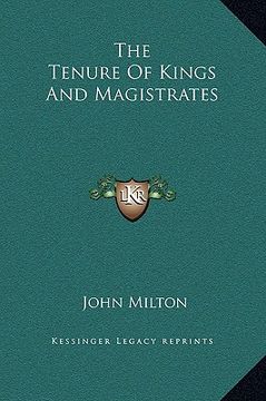 portada the tenure of kings and magistrates (en Inglés)
