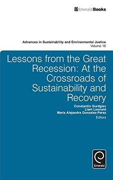 portada Lessons From the Great Recession: At the Crossroads of Sustainability and Recovery: 18 (Advances in Sustainability and Environmental Justice) (en Inglés)