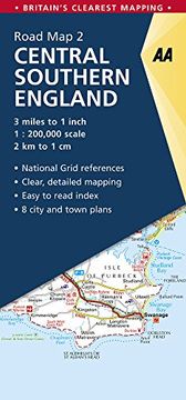 portada Central Southern England Road Map: Central Southern England 2. (AA Road Map Britain) (en Inglés)