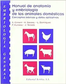 portada Manual de Anatomía y Embriología de los Animales Domésticos. Embriología General