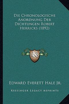 portada Die Chronologische Anordnung Der Dichtungen Robert Herricks (1892) (in German)