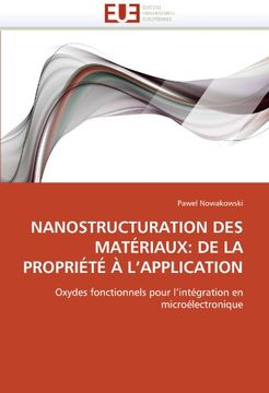 portada Nanostructuration Des Materiaux: de La Propriete A L'Application