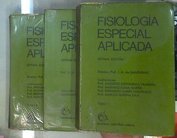 portada Fisiología Especial Aplicada. Tomo I-Ii y Volumen Complementario Septima Edición