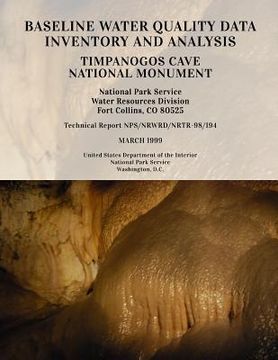 portada Baseline Water Quality Data Inventory and Analysis: Timpanogos Cave National Monument (en Inglés)