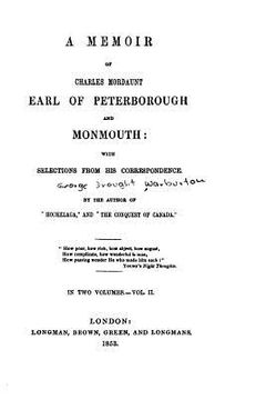 portada A Memoir of Charles Mordaunt, Earl of Peterborough and Monmouth - Vol. II (en Inglés)