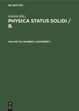 portada Physica Status Solidi / b. , Volume 132, Number 2, December 1 