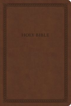 portada CSB Large Print Thinline Bible, Brown Leathertouch, Value Edition (en Inglés)