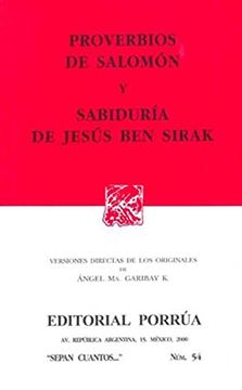 portada Proverbios de Salomon/ Sabiduria de Jesus ben Sirak (in Spanish)