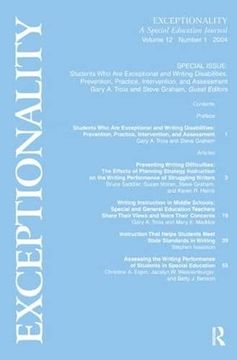 portada Students Who Are Exceptional and Writing Disabilities: Prevention, Practice, Intervention, and Assessment: A Special Issue of Exceptionality (en Inglés)