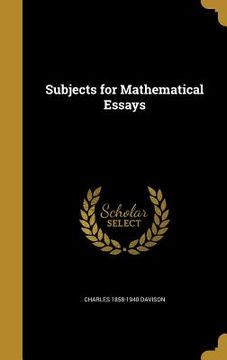 portada Subjects for Mathematical Essays (in English)