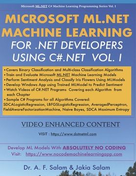 portada Microsoft ML.Net Machine Learning for .Net Developers Using C#.Net (en Inglés)