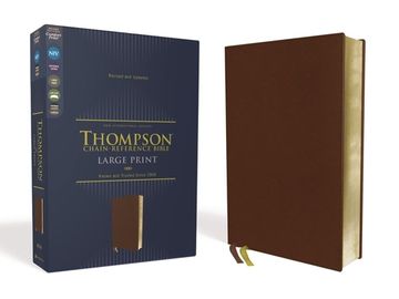 portada Niv, Thompson Chain-Reference Bible, Large Print, Genuine Leather, Cowhide, Brown, Red Letter, Art Gilded Edges, Comfort Print (en Inglés)