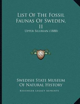 portada list of the fossil faunas of sweden, ii: upper silurian (1888)
