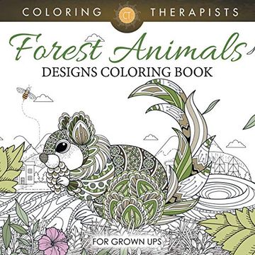 portada Forest Animals Designs Coloring Book for Grown ups (en Inglés)