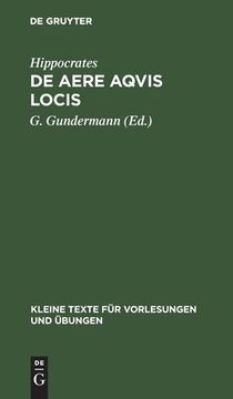 portada De Aere Aqvis Locis (German Edition) [Hardcover ] 
