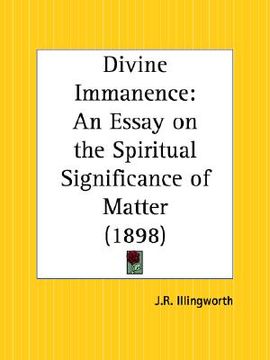 portada divine immanence: an essay on the spiritual significance of matter (in English)