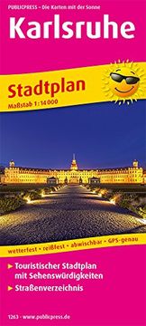 portada Karlsruhe: Touristischer Stadtplan mit Sehenswürdigkeiten und Straßenverzeichnis. 1: 14000 (Stadtplan/Sp) (en Alemán)