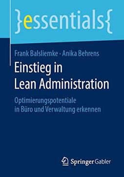 portada Einstieg in Lean Administration: Optimierungspotentiale in Büro und Verwaltung Erkennen (en Alemán)
