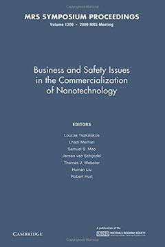 portada Business and Safety Issues in the Commercialization of Nanotechnology: Volume 1209 (Mrs Proceedings) (en Inglés)