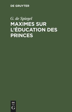 portada Maximes sur l\ Éducation des Princes (en Francés)