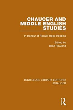 portada Chaucer and Middle English Studies: In Honour of Rossell Hope Robbins (Routledge Library Editions: Chaucer) (en Inglés)