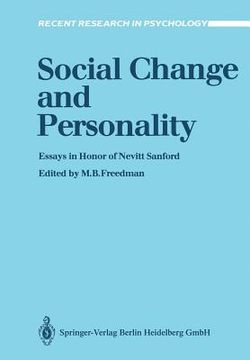 portada social change and personality: essays in honor of nevitt sanford (en Inglés)