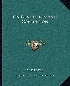 portada on generation and corruption (in English)