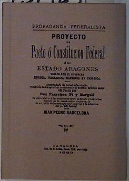 portada Proyecto de Pacto o Constitución Federal del Estado Aragonés