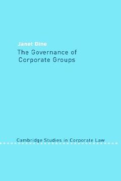 portada The Governance of Corporate Groups (Cambridge Studies in Corporate Law) (en Inglés)
