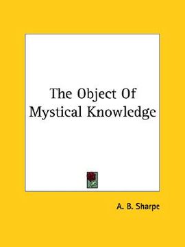 portada the object of mystical knowledge
