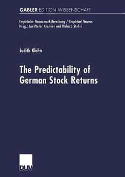 portada the predictabilty of german stock returns (en Inglés)