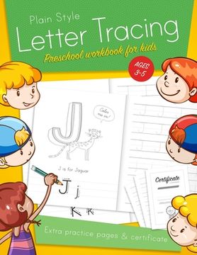 portada Letter Tracing Preschool workbook for kids ages 3-5: Learn to write activity workbooks, abc alphabet writing paper lines. Kindergarten preschoolers ha (en Inglés)