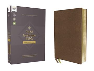 portada Nasb, Heritage Bible, Passaggio Setting, Leathersoft, Brown, 1995 Text, Comfort Print: Elegantly Uniting Single and Double Columns Into one Passaggio Setting Bible Design 