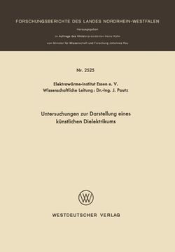 portada Untersuchungen zur Darstellung eines künstlichen Dielektrikums (en Alemán)