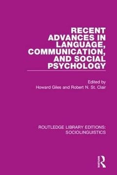 portada Recent Advances in Language, Communication, and Social Psychology (en Inglés)