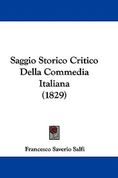 portada saggio storico critico della commedia italiana (1829) (en Inglés)