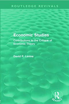 portada Economic Studies (Routledge Revivals): Contributions to the Critique of Economic Theory (en Inglés)