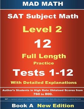 portada 2018 SAT Subject Level 2 Book A Tests 1-12