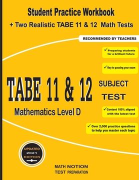 portada TABE 11&12 Subject Test Mathematics Level D: Student Practice Workbook + Two Realistic TABE 11&12 Math Tests (en Inglés)
