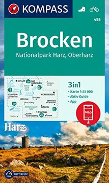 portada Kompass Wanderkarte 455 Brocken, Nationalpark Harz, Oberharz 1: 25. 000 (en Alemán)