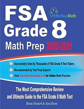 portada Fsa Grade 8 Math Prep 2020-2021: The Most Comprehensive Review and Ultimate Guide to the fsa Grade 8 Math Test (en Inglés)
