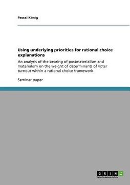 portada using underlying priorities for rational choice explanations (en Inglés)