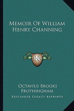 portada memoir of william henry channing (en Inglés)