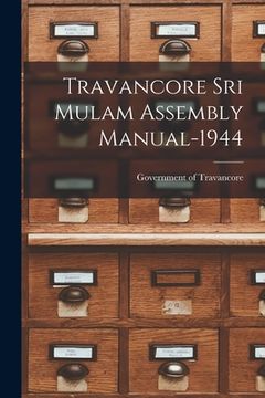 portada Travancore Sri Mulam Assembly Manual-1944 (en Inglés)