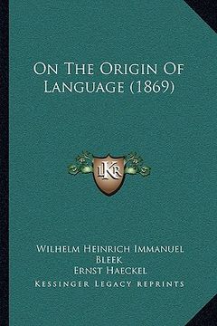 portada on the origin of language (1869) (in English)